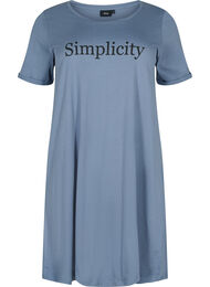 Kurzarm-Baumwollnachthemd mit Aufdruck, Grey W. Simplicity, Packshot