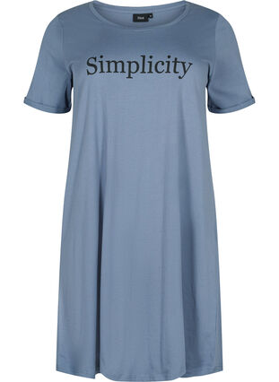 Kurzarm-Baumwollnachthemd mit Aufdruck, Grey W. Simplicity, Packshot image number 0
