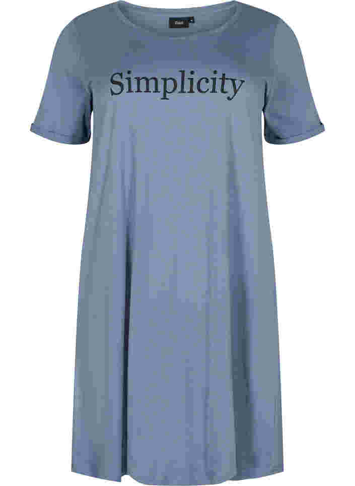 Kurzarm-Baumwollnachthemd mit Aufdruck, Grey W. Simplicity, Packshot image number 0