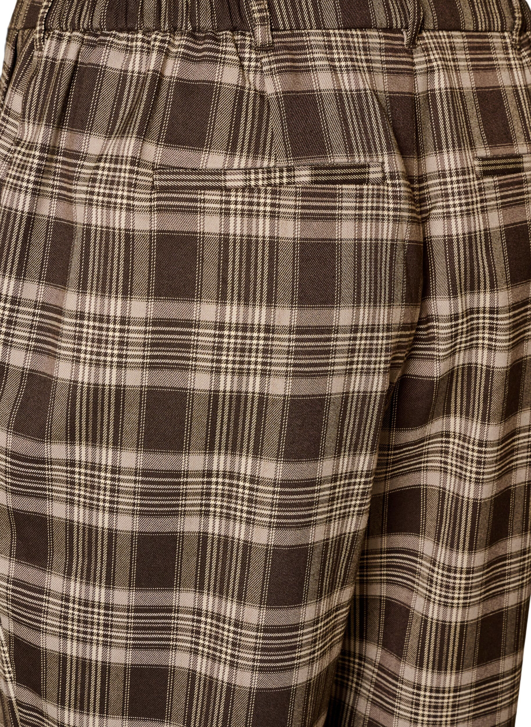 ZizziKarierte Hose mit weitem Bein, Braun, Packshot image number 3
