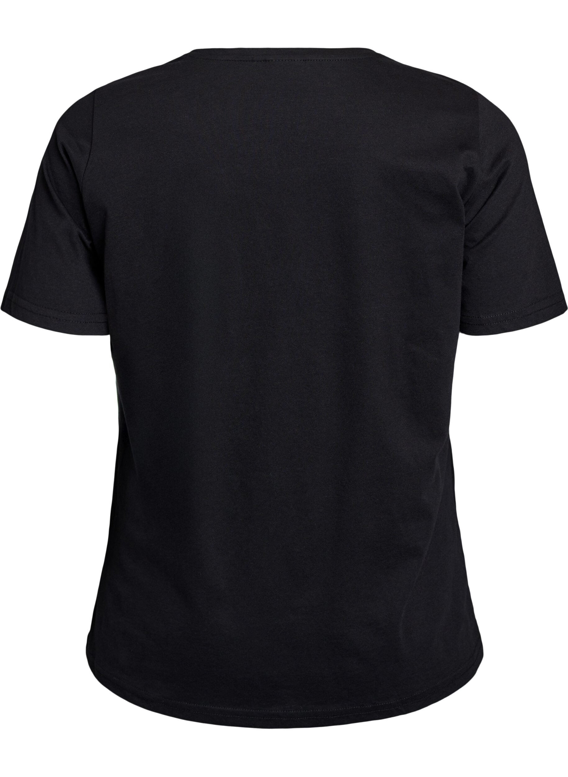 Zizzi FLASH - T-Shirt mit Print, Schwarz, Packshot image number 1