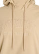 Hoodie aus Fleece mit hohem Kragen und aufgesticktem Text, Beige, Packshot image number 2