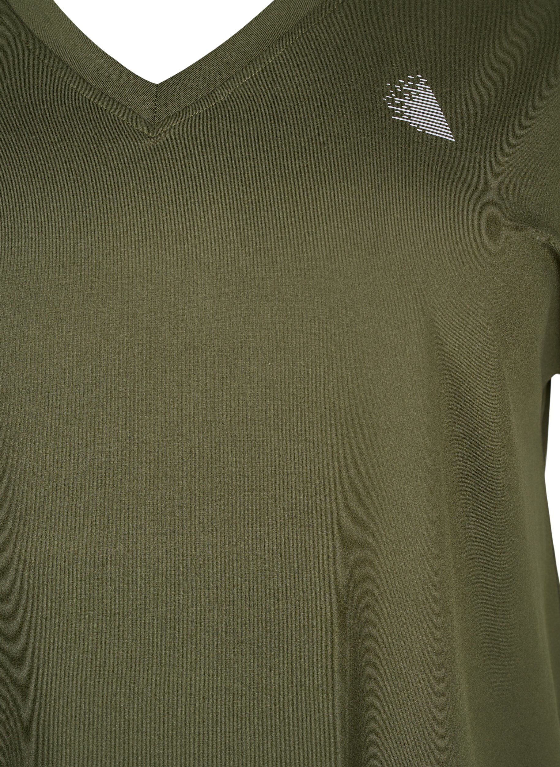 Zizzi Trainings-T-Shirt mit V-Ausschnitt, Forest Night, Packshot image number 2