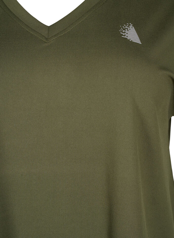 Trainings-T-Shirt mit V-Ausschnitt, Forest Night, Packshot image number 2