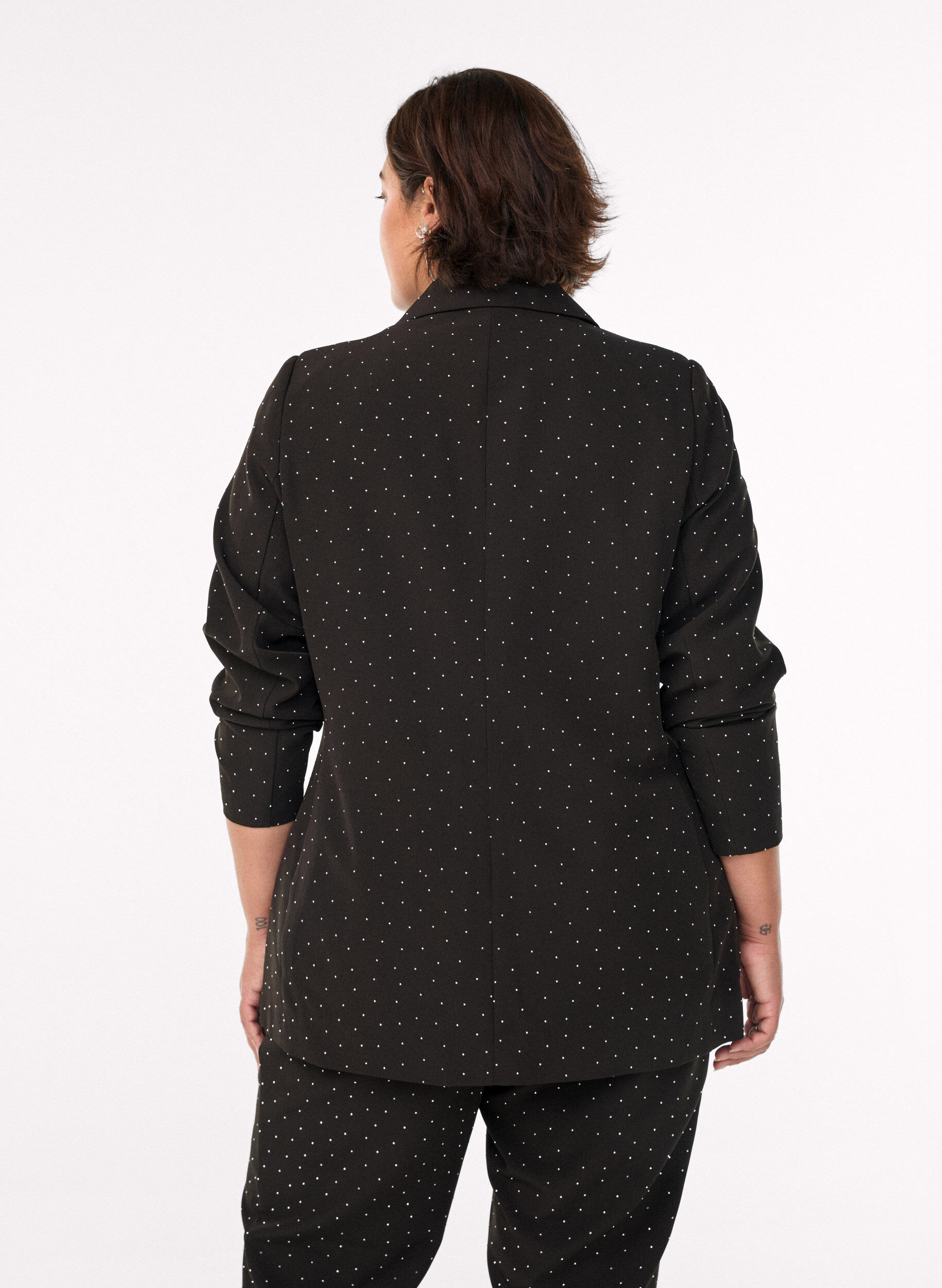 Zizzi Blazer mit Strasssteinen, Schwarz, Model image number 2