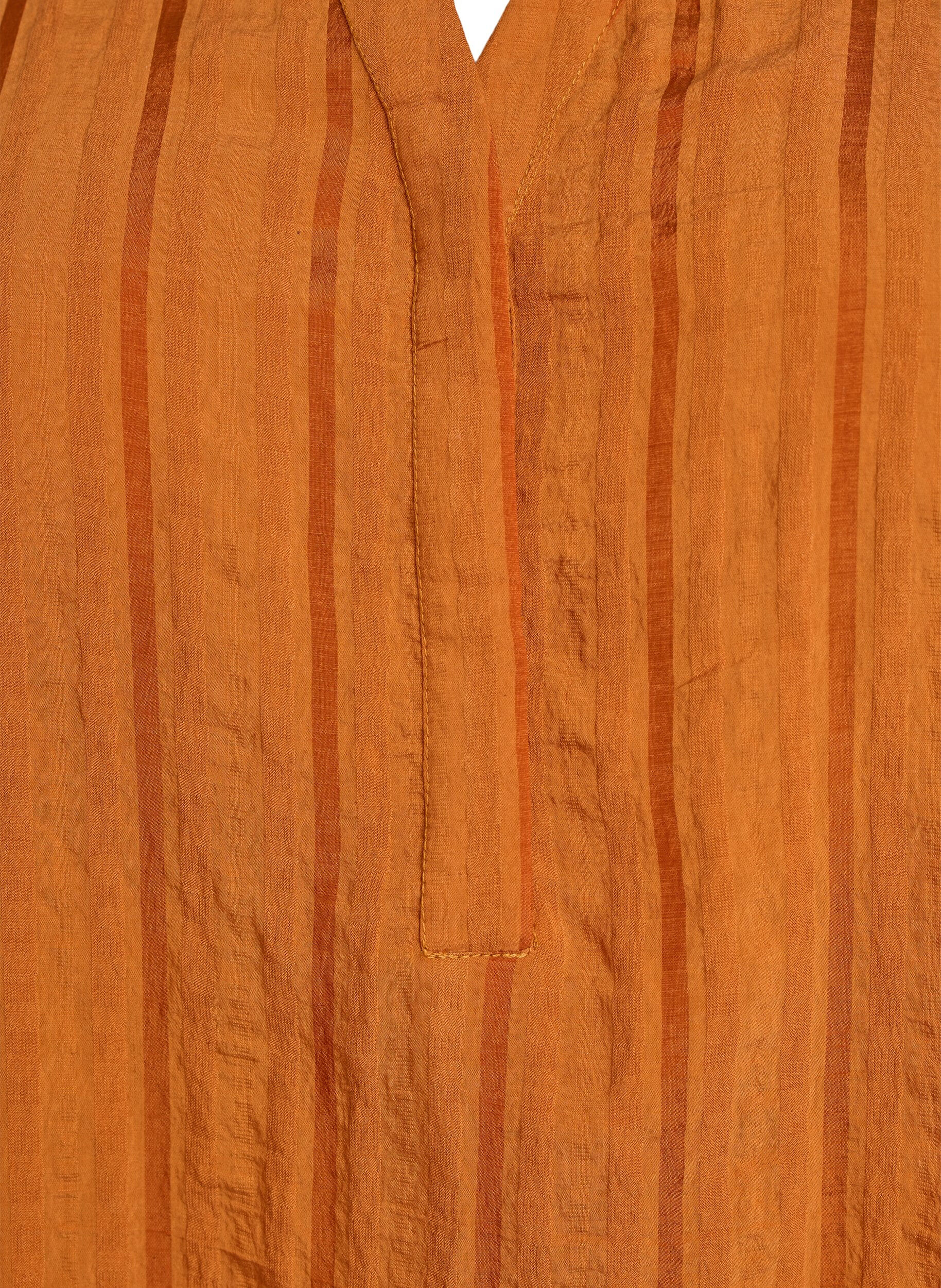 Zizzi Bluse mit L&auml;ngsstreifen, Orange, Packshot image number 2