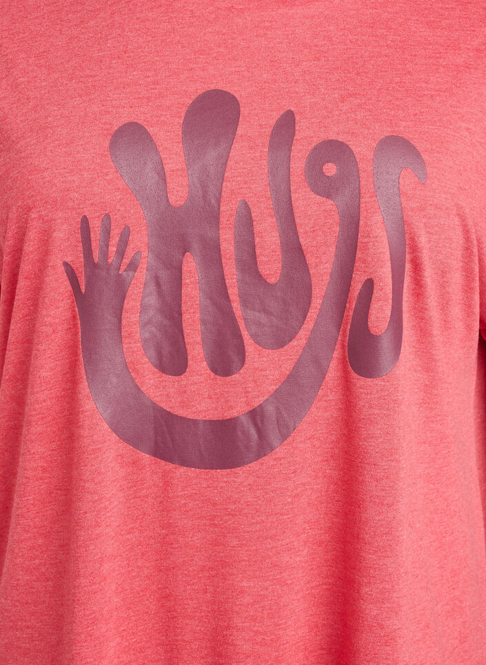 Kurz&auml;rmliges Nachthemd mit Textdruck, Rot, Packshot image number 2