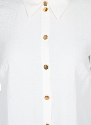 Lange Hemdbluse mit 3/4-Ärmel, Bright White, Packshot image number 2