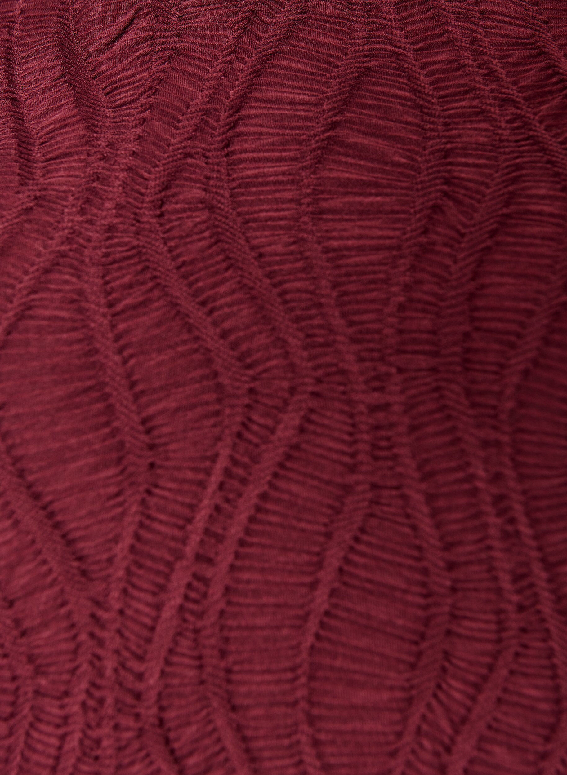 ZizziMidikleid mit gewellter Struktur und langen &Auml;rmeln, Rot, Packshot image number 2