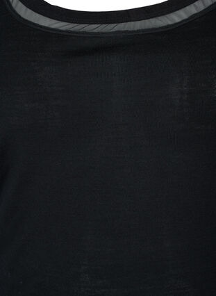 Weiches Wollunterhemd mit Meshdetails, Black, Packshot image number 2
