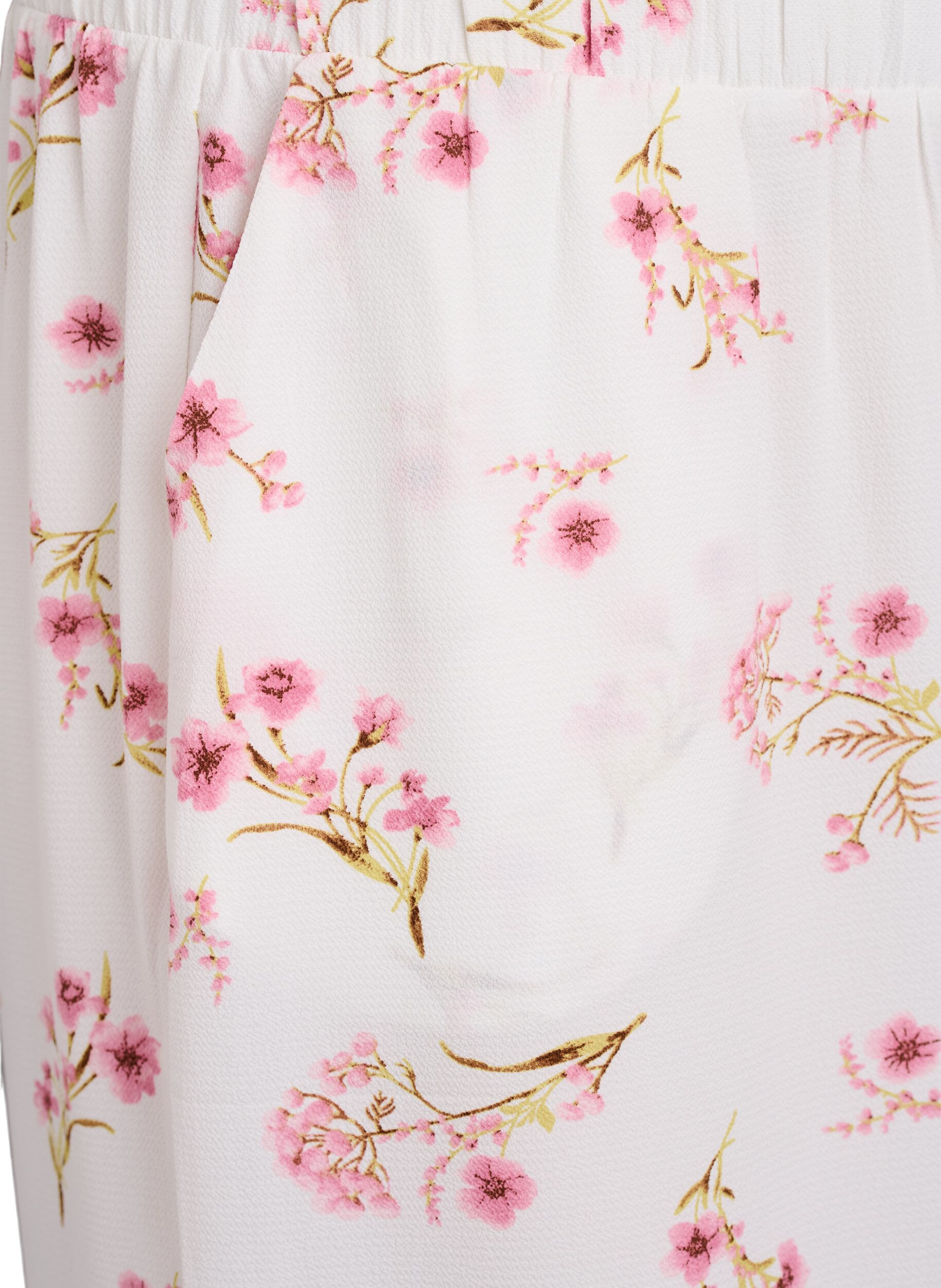 Zizzi Culotte-Hose mit Print, Wei&szlig;, Packshot image number 2