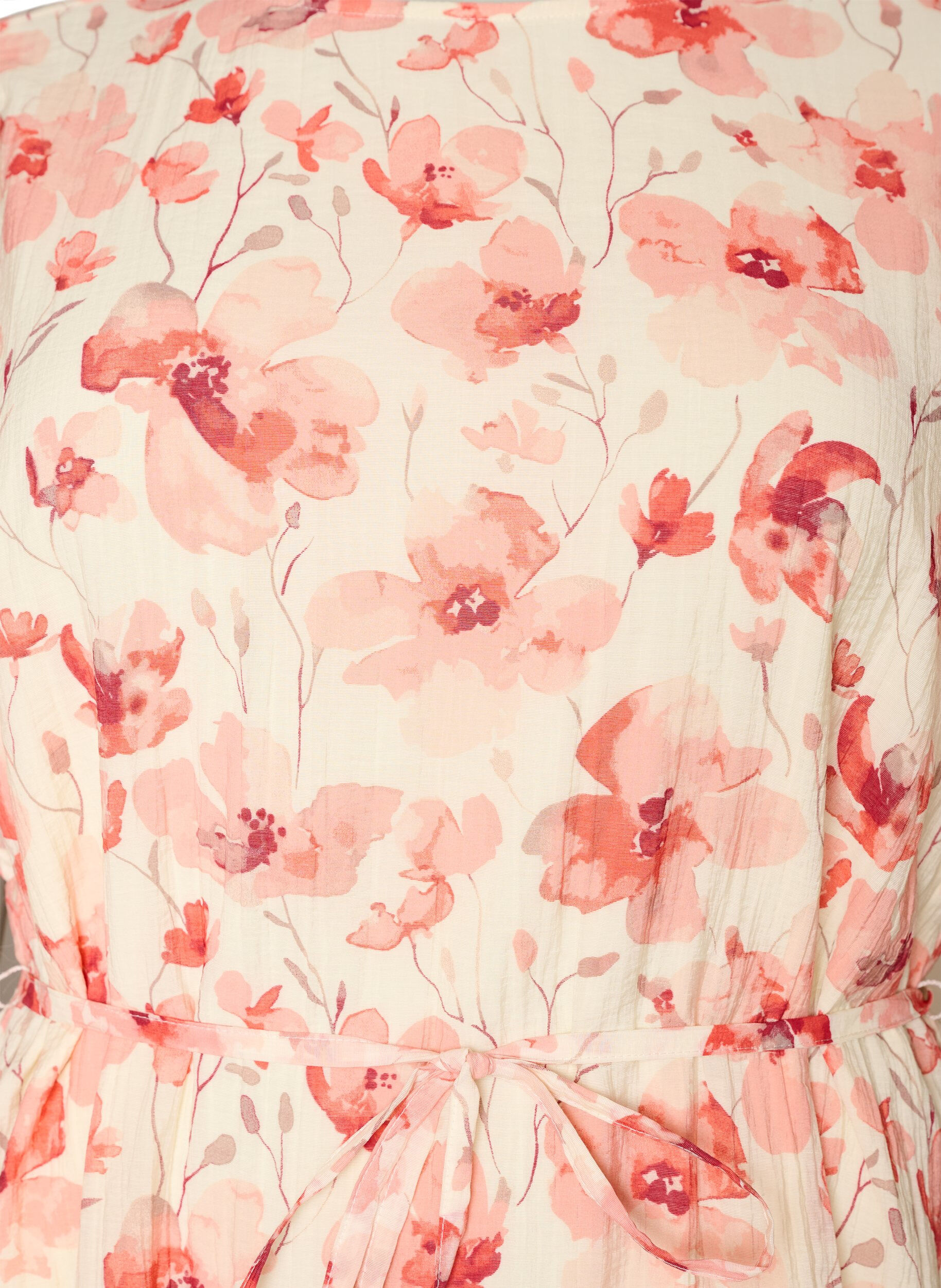 ZizziKn&ouml;chellanges Kleid mit Fl&uuml;gel&auml;rmeln und Bindeg&uuml;rtel, Rot, Packshot image number 2