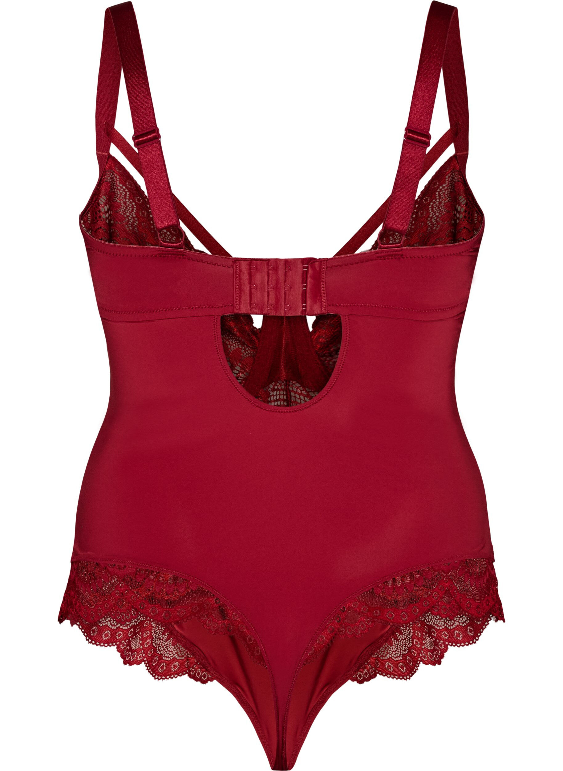 ZizziB&uuml;gel-Spitzenbody mit Tr&auml;gerdetails, Rot, Packshot image number 1
