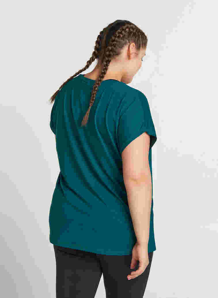 Einfarbiges Trainings-T-Shirt, Deep Teal, Model image number 1