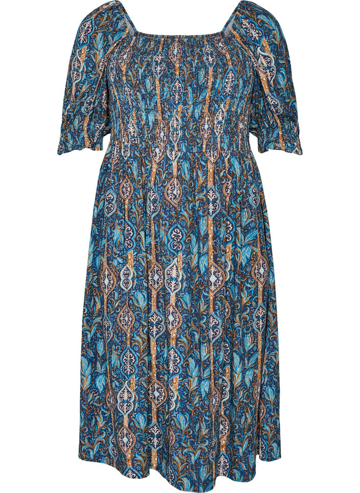 Sommerkleid aus Viskose mit Paisleymuster, Blau, Packshot image number 0