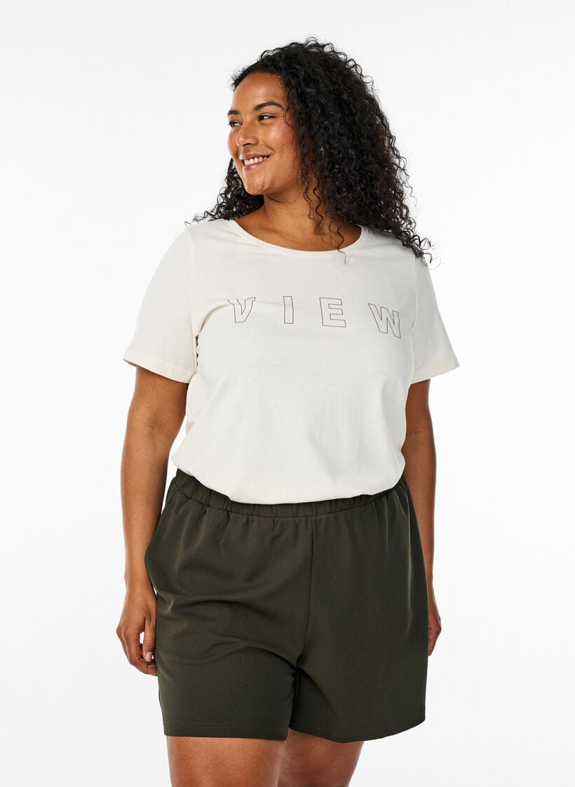 Kurze Hosen mit lockerer Passform und Taschen, Gr&uuml;n, Model image number 0