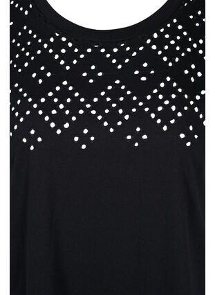 T-Shirt aus Baumwolle mit Lochstickerei , Black, Packshot image number 2