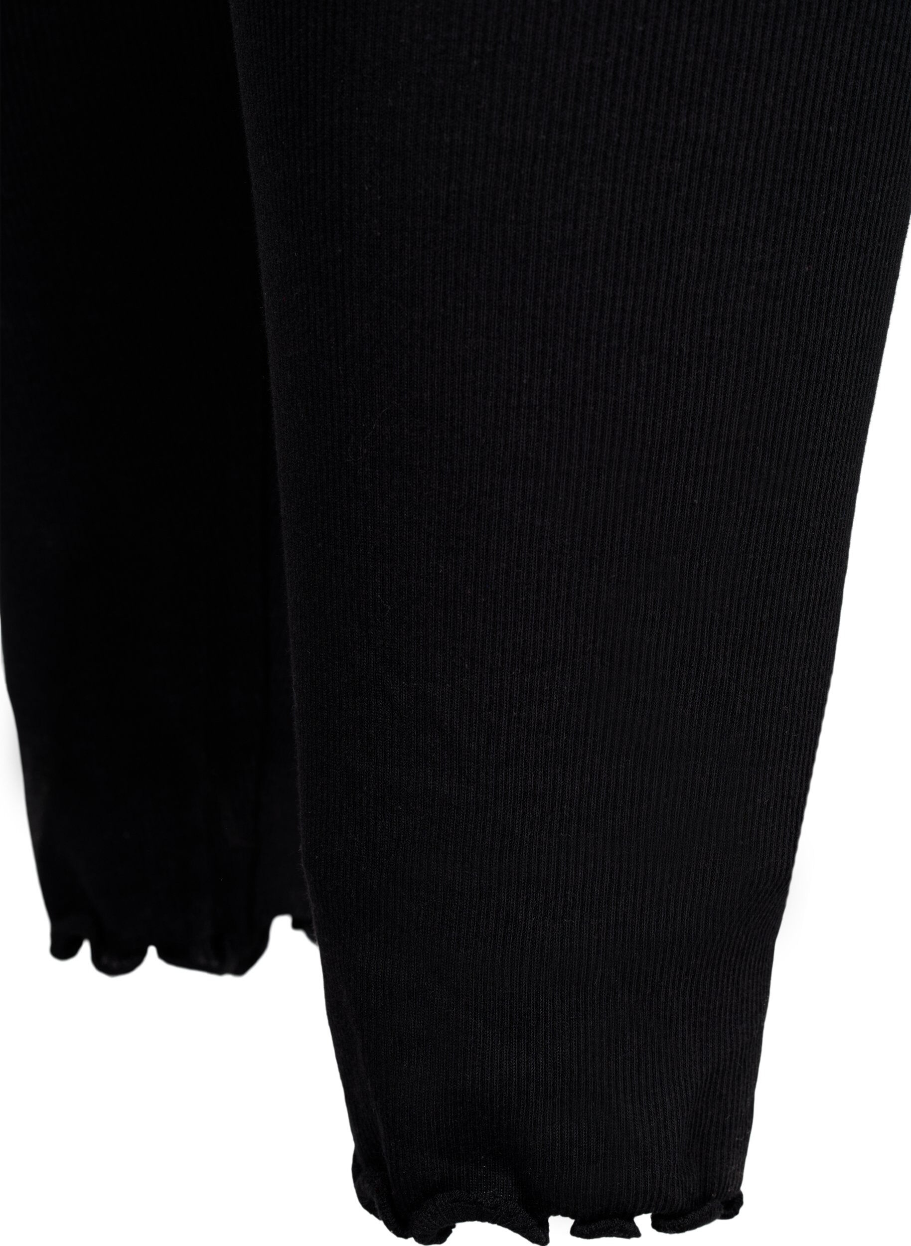 Zizzi Eng geschnittene, gerippte Hose, Black, Packshot image number 3