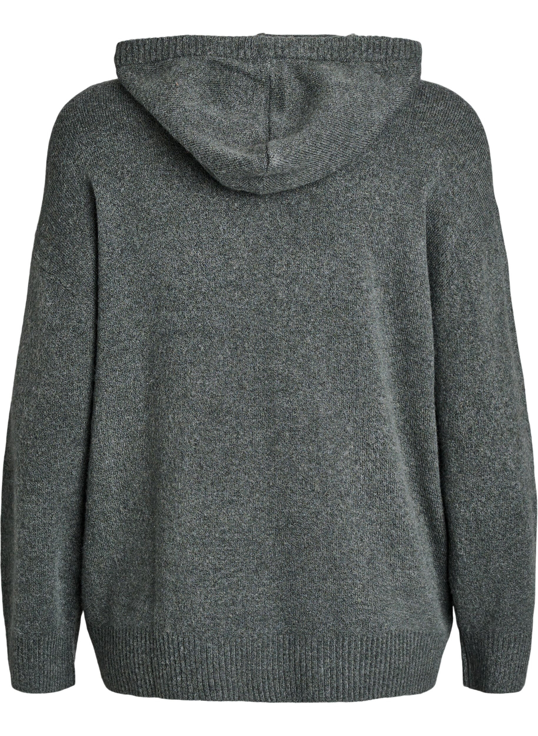 Zizzi Strick-Hoodie, Gr&uuml;n, Packshot image number 1