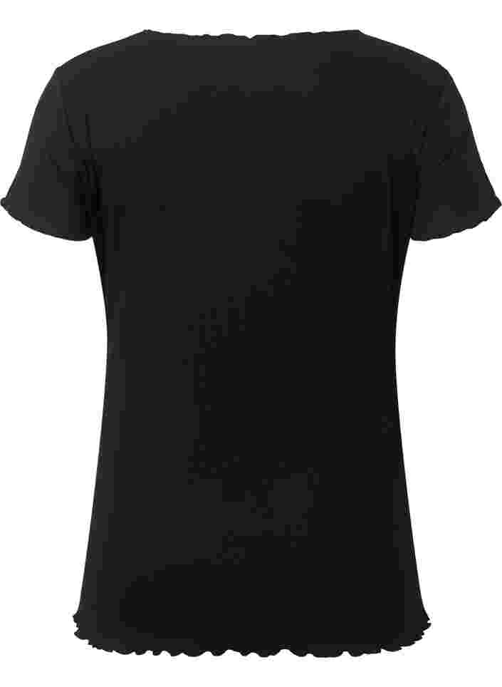 Schwangerschafts-T-Shirt in Ripp, Black, Packshot image number 1