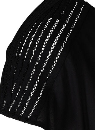 Kurzarm Bluse aus Viskose, Black, Packshot image number 3
