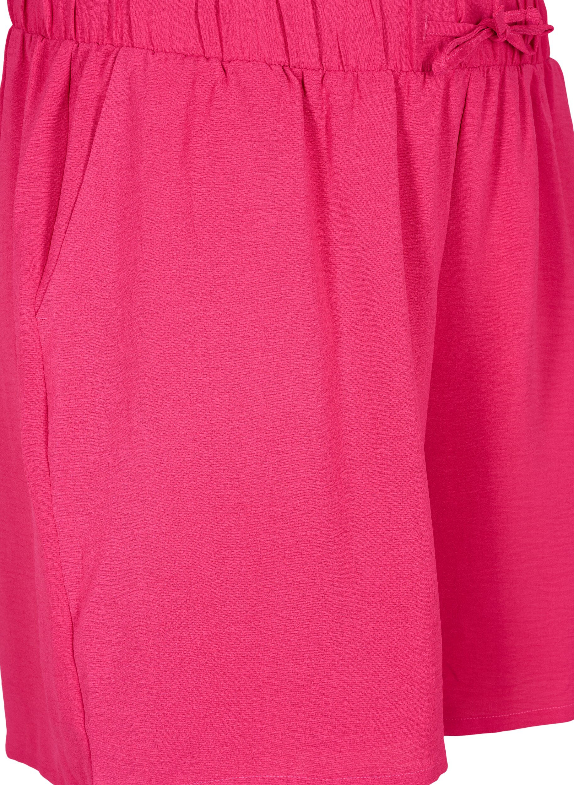 Zizzi Kurze Hose mit Taschen und elastischem Bund., Pink, Packshot image number 2