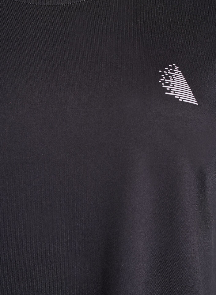 Einfarbiges Trainings-T-Shirt, Schwarz, Packshot