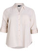 Bluse aus Leinen und Viskose mit 3/4-&Auml;rmeln, Beige, Packshot image number 0