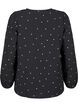 FLASH - Langarmbluse mit kleinen Blüten, Black White Flower, Packshot image number 1