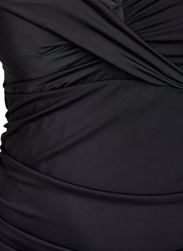 Badeanzug mit Bügel und Raffeffekt, Schwarz, Packshot image number 2