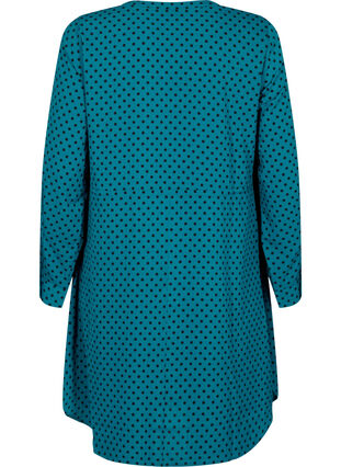 Bedrucktes Kleid mit Kordelzug in der Taille, Shaded Spruce Dot, Packshot image number 1