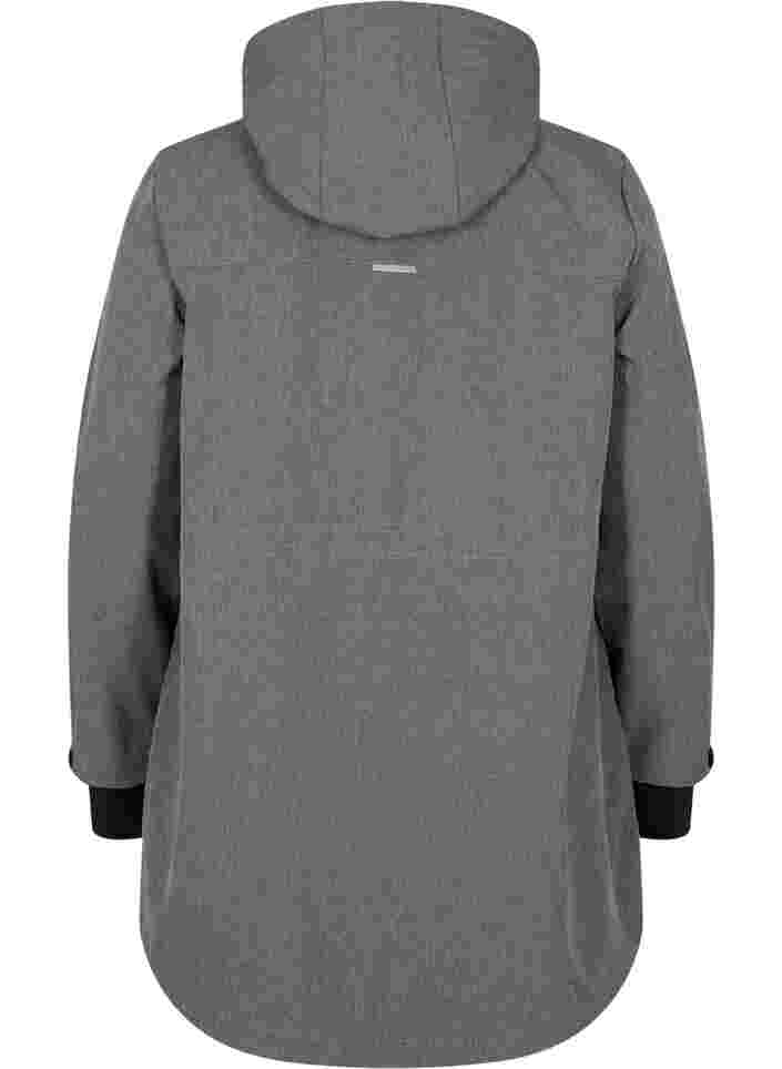 Softshelljacke mit abnehmbarer Kapuze, Medium Grey Melange, Packshot image number 1