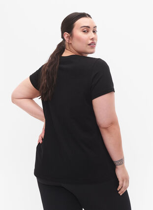 Trainings-T-Shirt mit Print, Black w. Mind/Body, Model image number 1