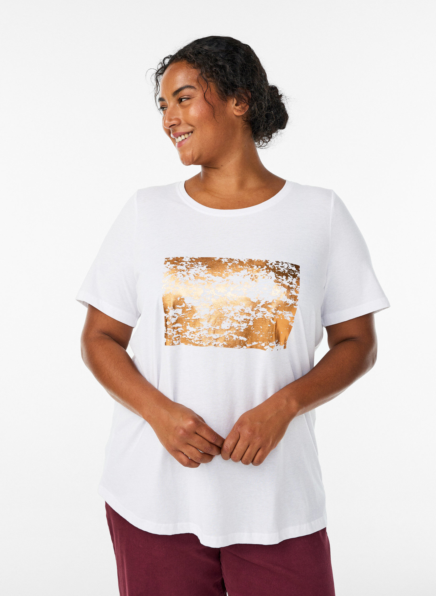 ZizziT-Shirt mit Print, Wei&szlig;, Model image number 0