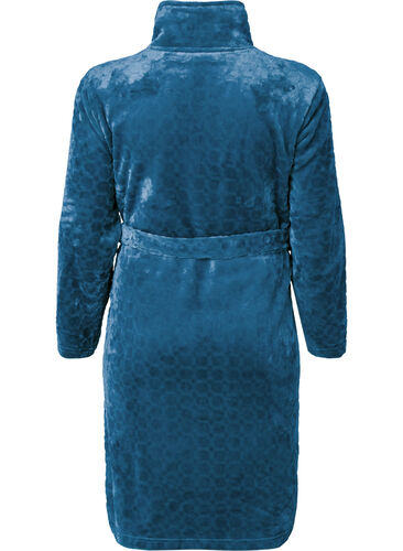 Gemusterter Morgenmantel mit Reißverschluss und Taschen, Blue Coral, Packshot image number 1