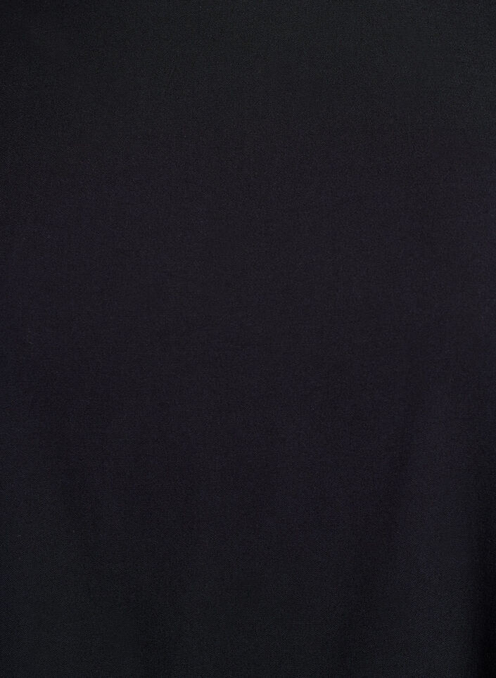 Kurz&auml;rmelige, gewebte Bluse mit Rundhals, Schwarz, Packshot image number 2