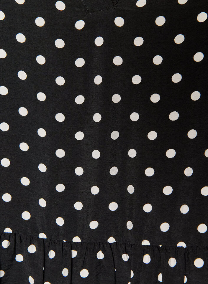 Gepunktete Tunika mit Empire-Linie und A-Linien-Form, Schwarz, Packshot image number 2