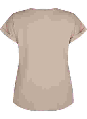 Kurzärmeliges T-Shirt aus einer Baumwollmischung, Desert Khaki, Packshot image number 1