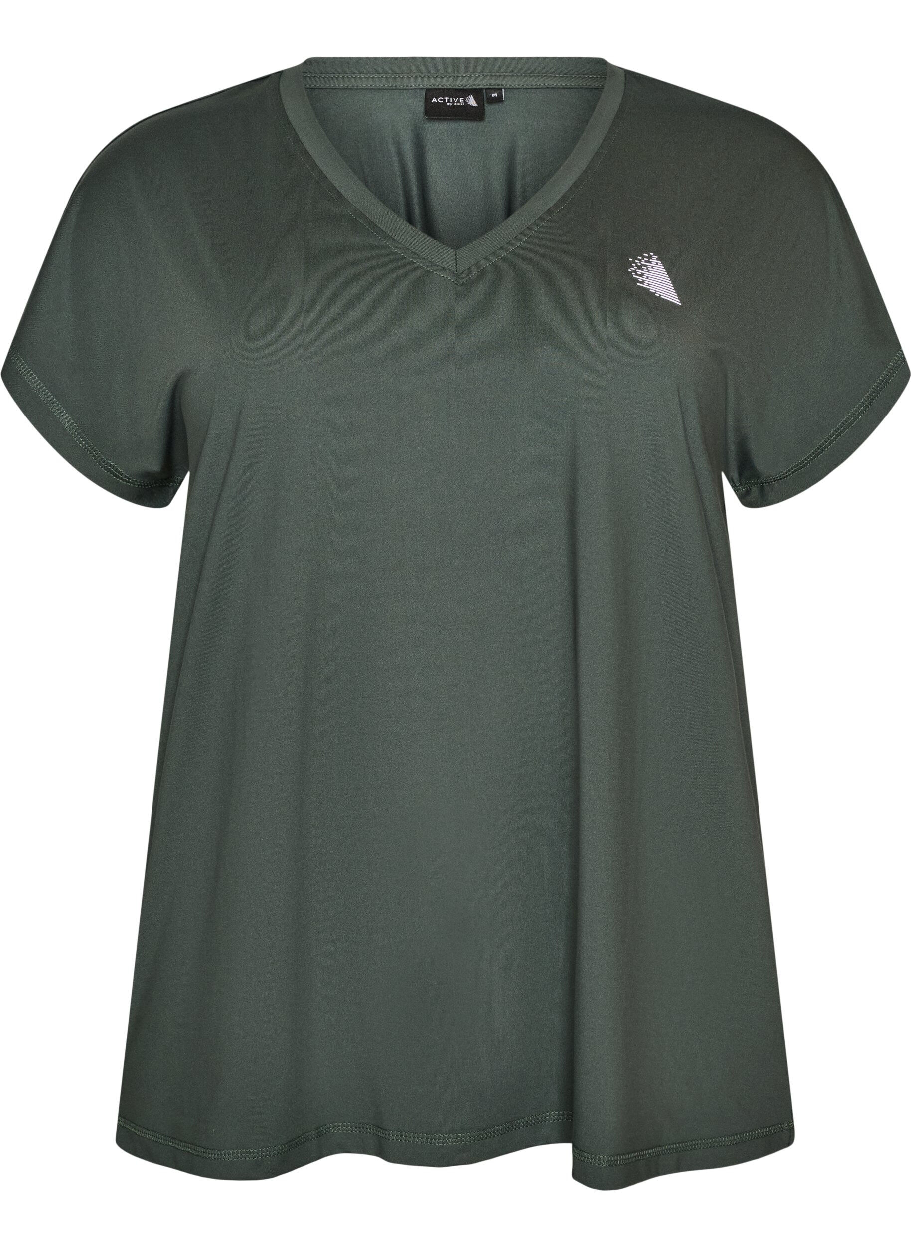 Lockeres Trainings-T-Shirt mit V-Ausschnitt