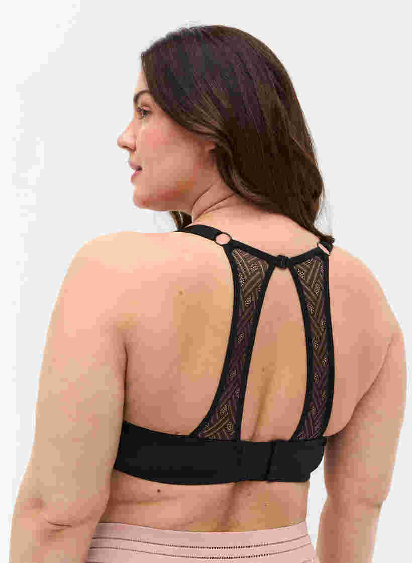 Bügel-BH mit Rückendetail, Black, Model image number 1