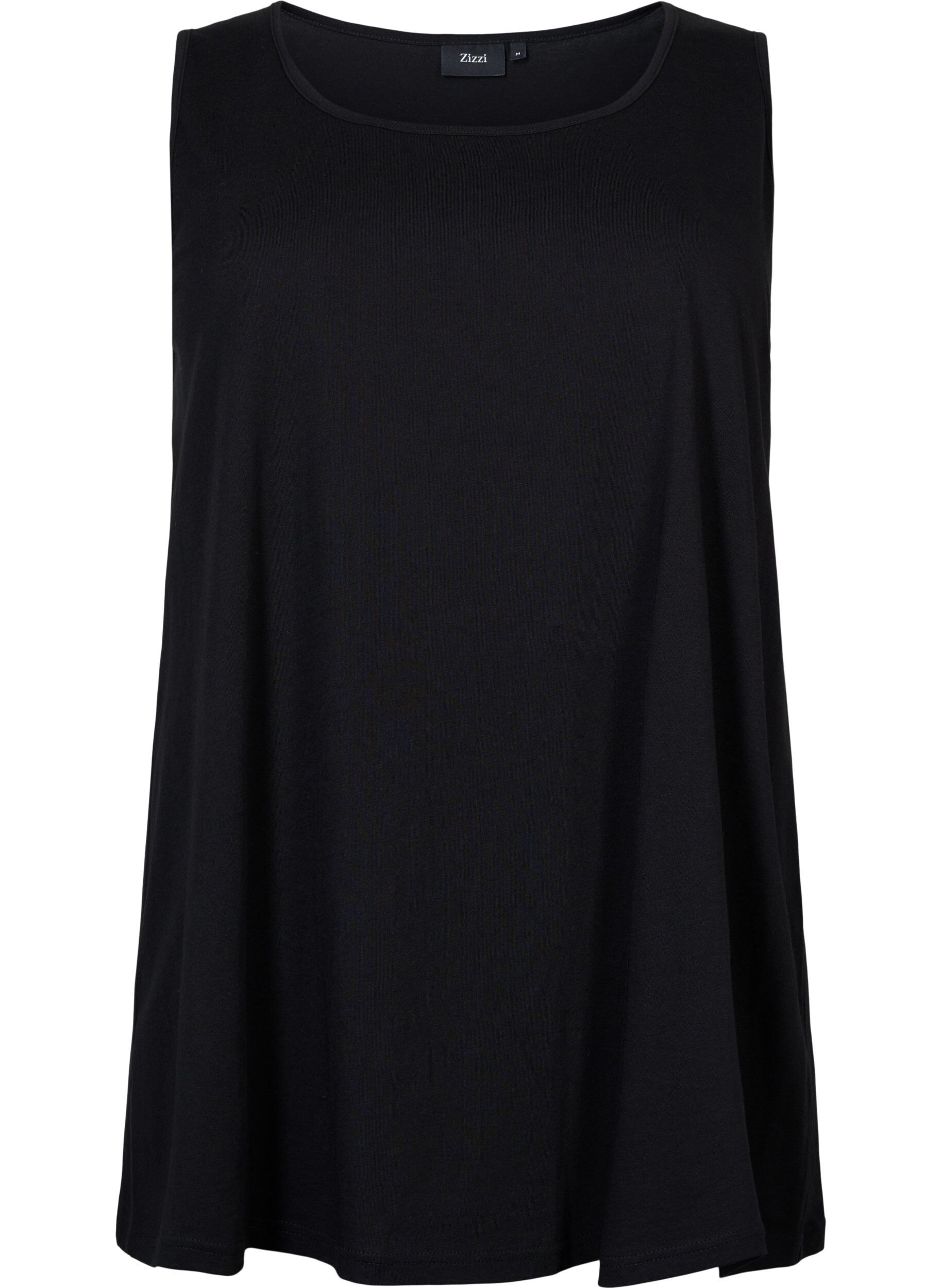 Zizzi Top aus Baumwolle mit A-Linie, Schwarz, Packshot image number 0