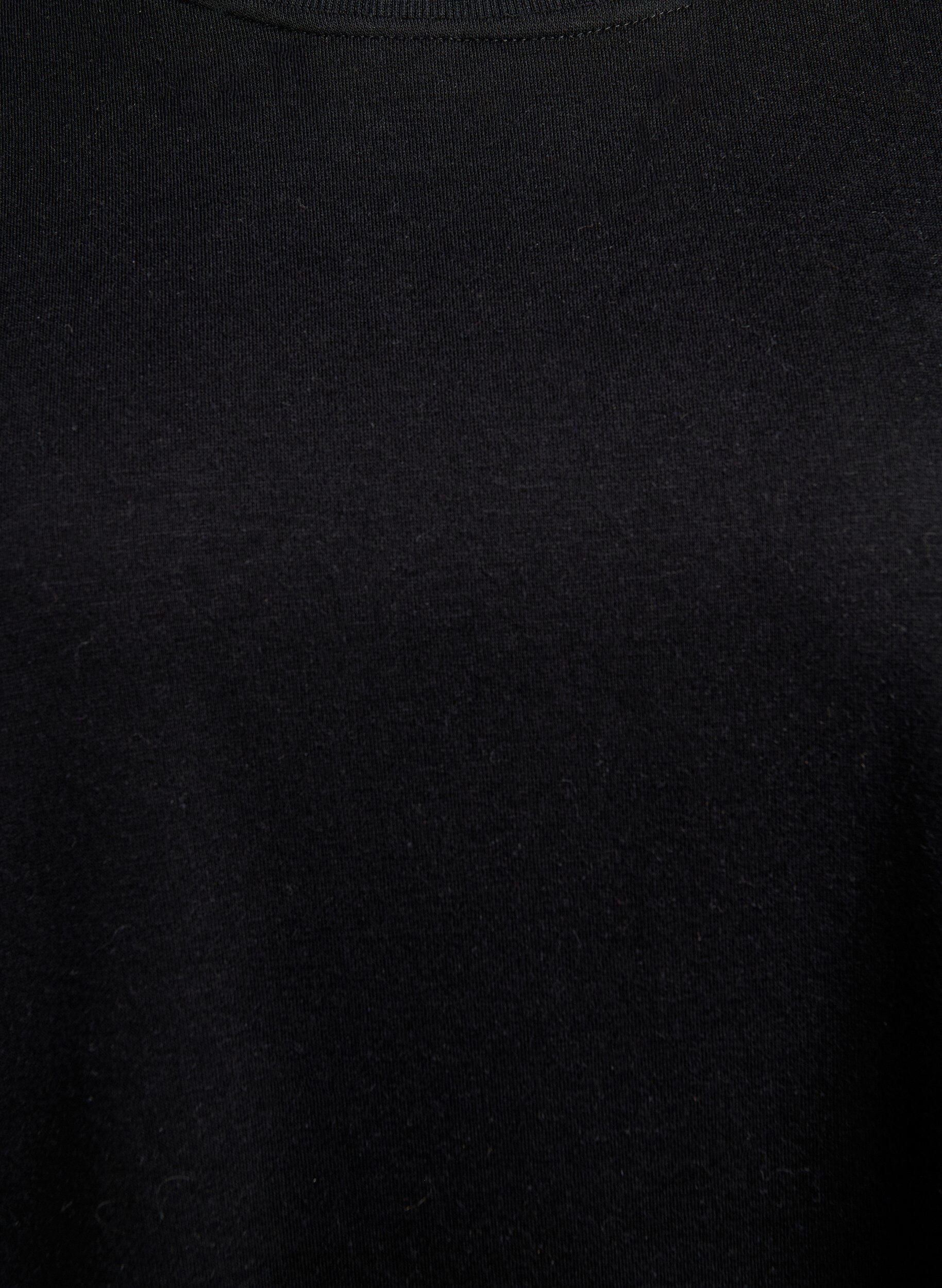 Zizzi Sweatkleid aus Sweatstoff mit Fransen bis zum Knie, Schwarz, Packshot image number 2