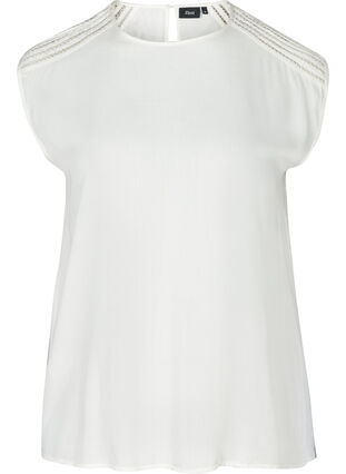 Kurzarm Bluse aus Viskose, Bright White, Packshot image number 0