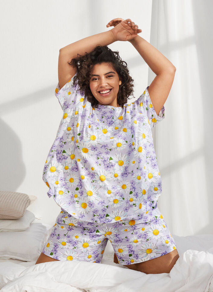 Oversize Nachthemd mit Print, Lavender Blue AOP, Image