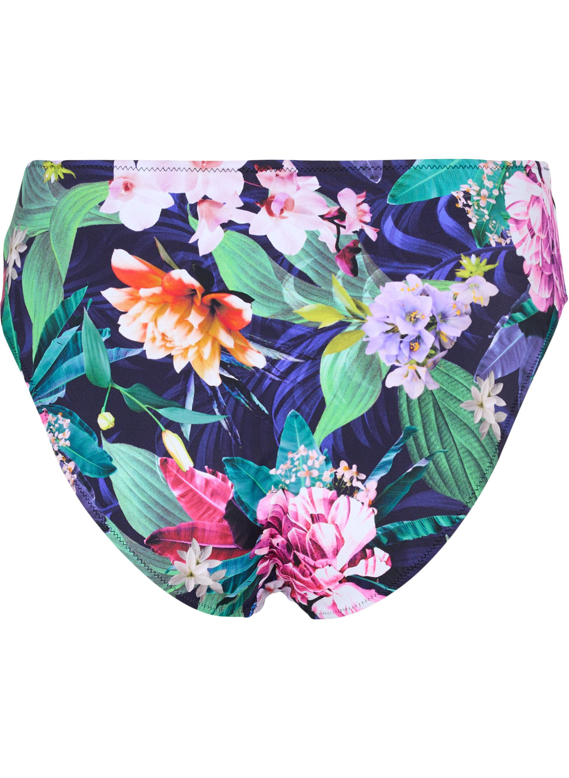 Zizzi Hochtaillierte Bikinihose, Flower Print, Packshot image number 1