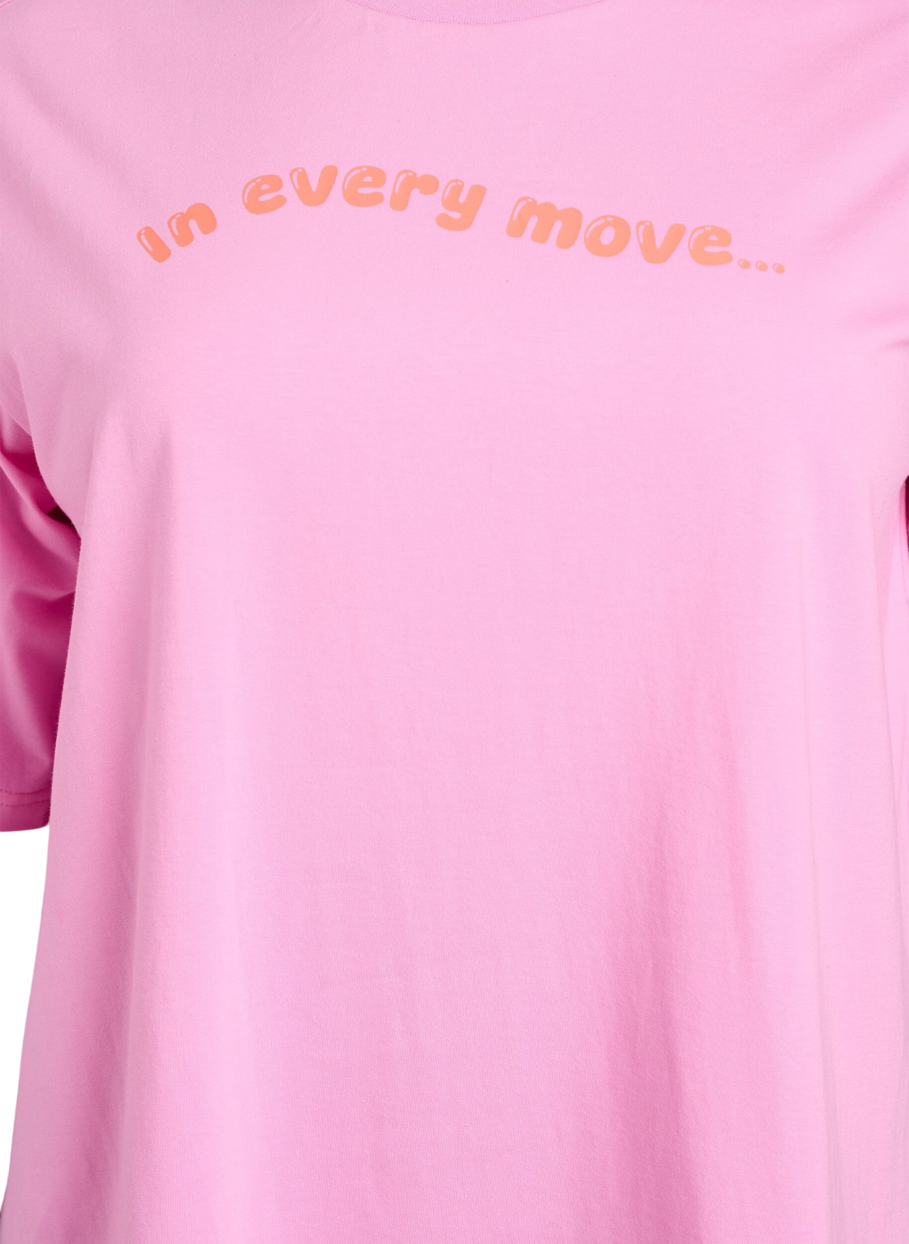 Zizzi Sportliches T-Shirt aus Bio-Baumwolle, Pink, Packshot image number 2