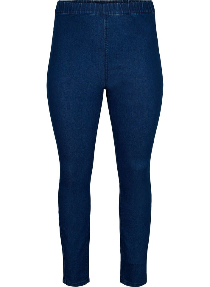 FLASH - Eng anliegende Jeggings mit hoher Taille, Blue denim, Packshot image number 0