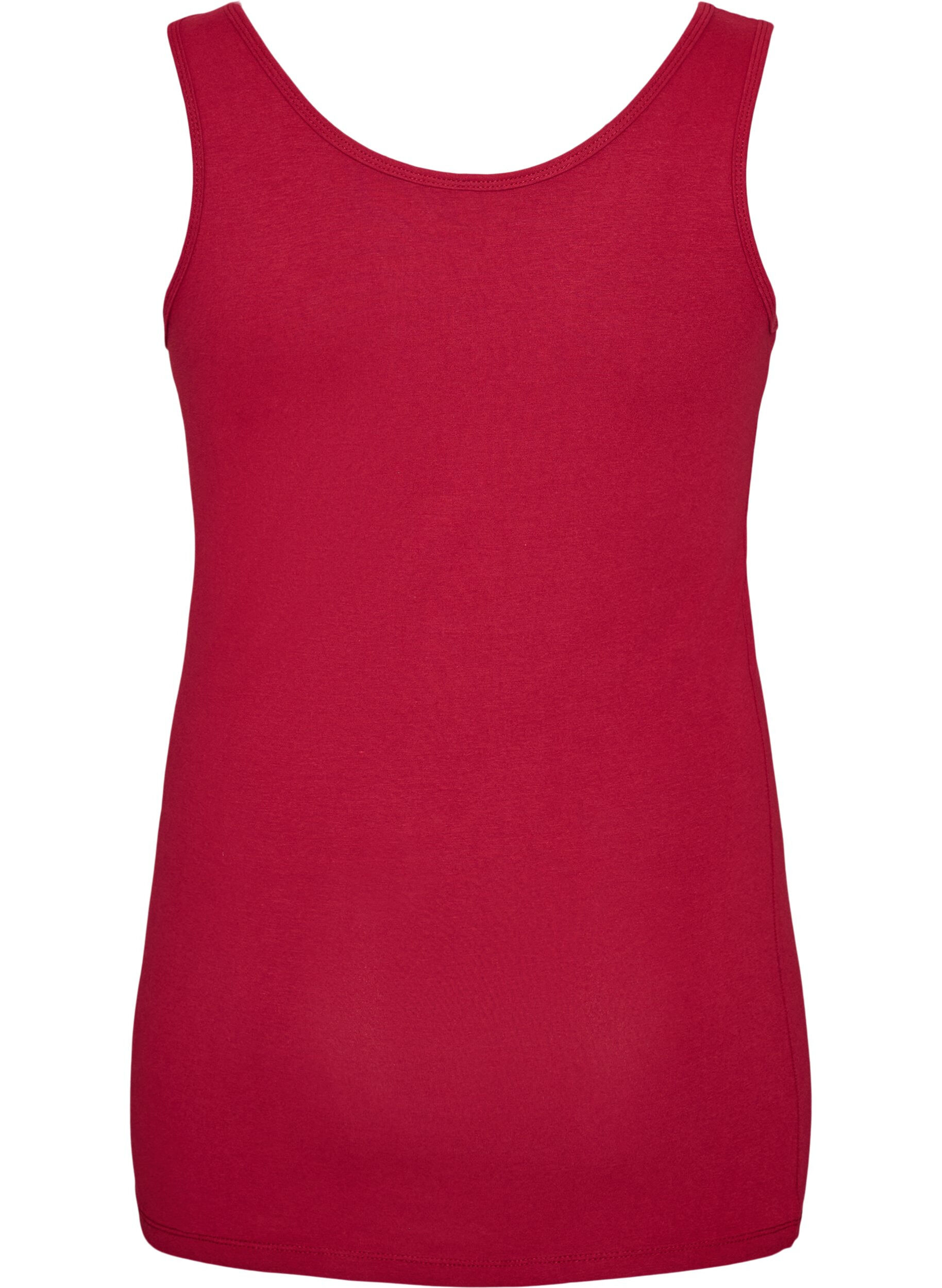 ZizziEinfarbiges Basic Top aus Baumwolle, Rot, Packshot image number 1