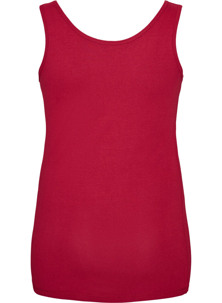 Einfarbiges Basic Top aus Baumwolle, Rot, Packshot image number 1