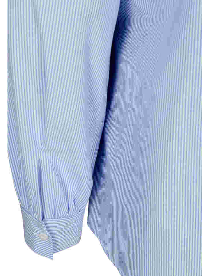 Gestreifte Bluse aus Baumwolle, White/Blue stripe, Packshot image number 3